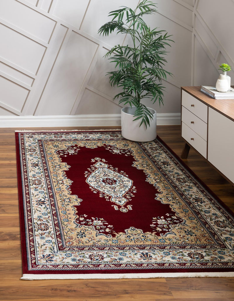 Persian Elegance Collection Area Rug - Isfahan Rectangle Burgundy lifestyle 5