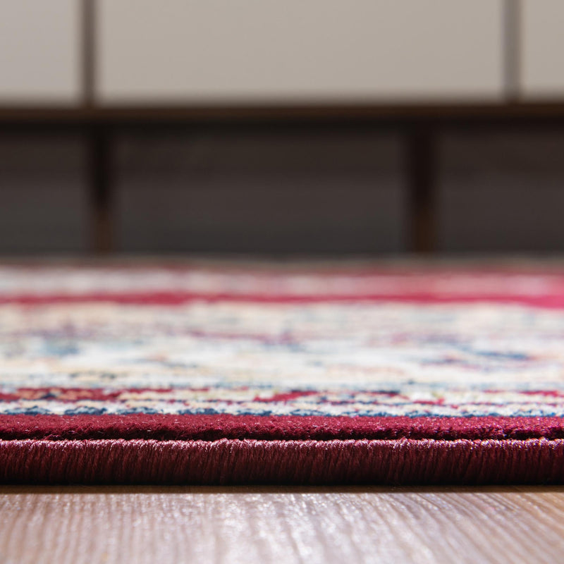 Persian Elegance Collection Area Rug - Isfahan Rectangle Burgundy lifestyle 14