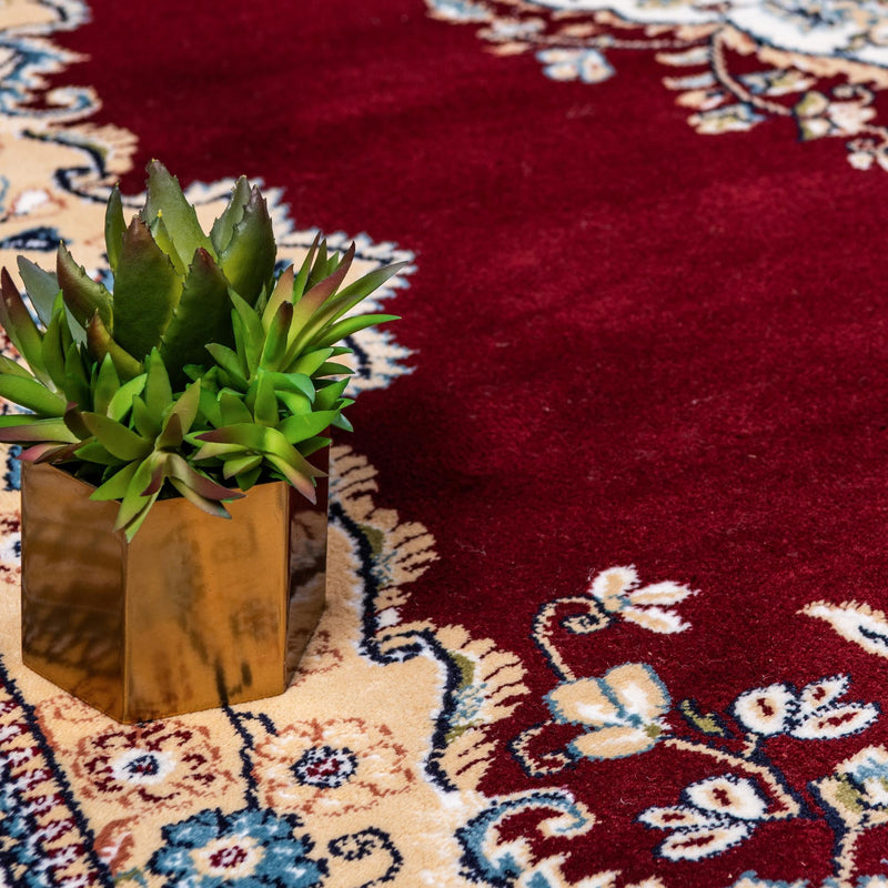 Persian Elegance Collection Area Rug - Isfahan Rectangle Burgundy lifestyle 17