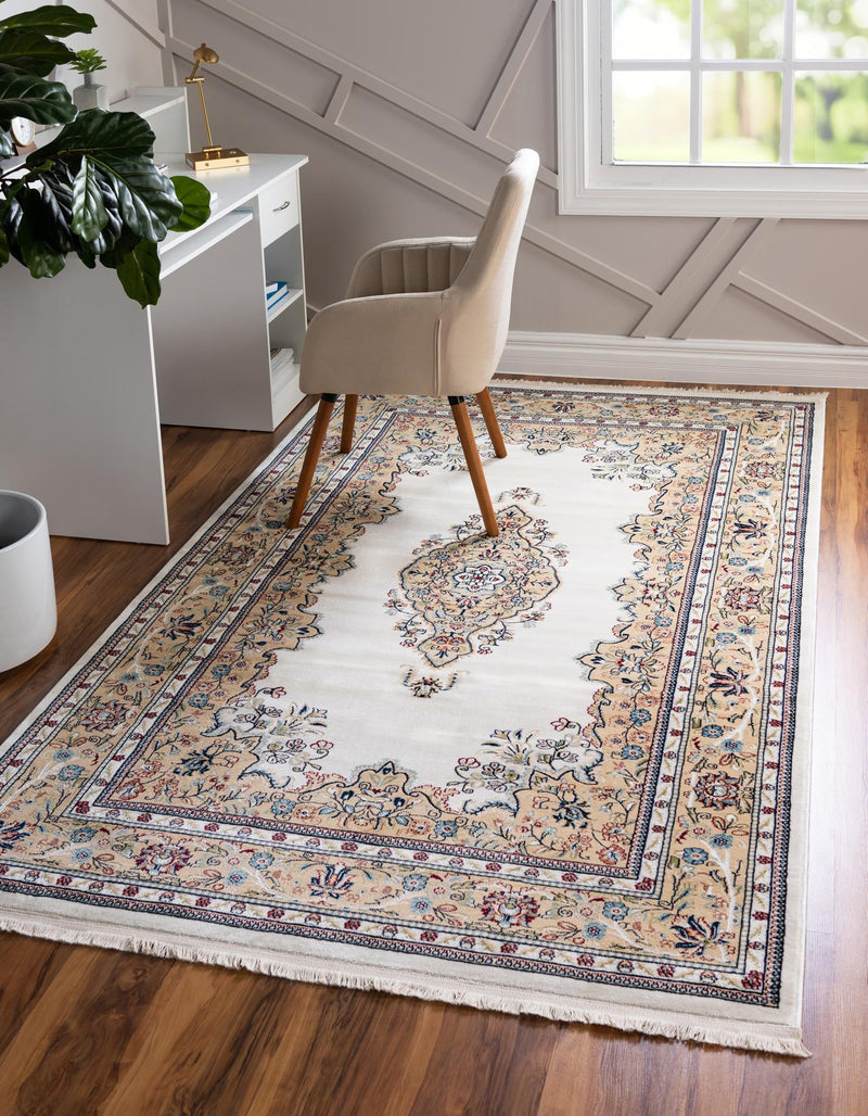 Persian Elegance Collection Area Rug - Isfahan Rectangle Cream lifestyle 4