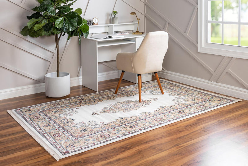 Persian Elegance Collection Area Rug - Isfahan Rectangle Cream lifestyle 7
