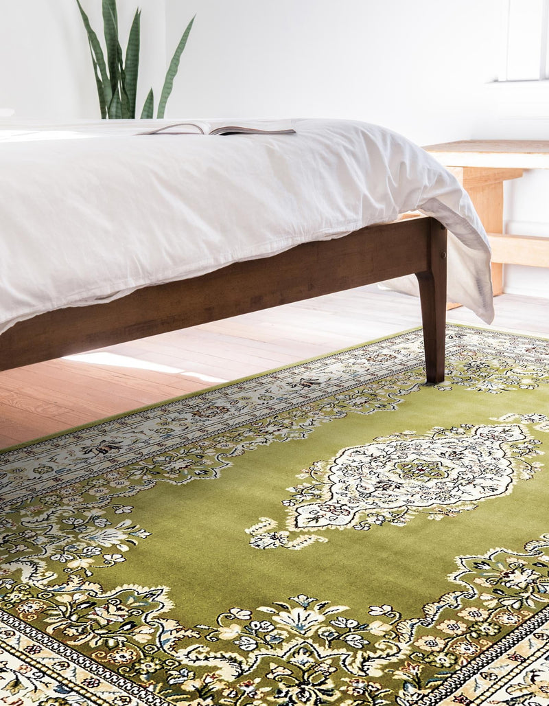 Persian Elegance Collection Area Rug - Isfahan Rectangle Green lifestyle 13