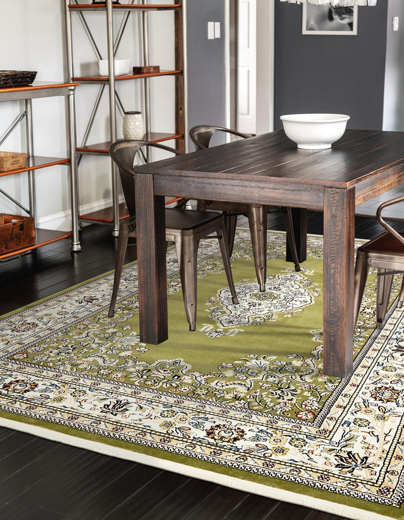Persian Elegance Collection Area Rug - Isfahan Rectangle Green lifestyle 28