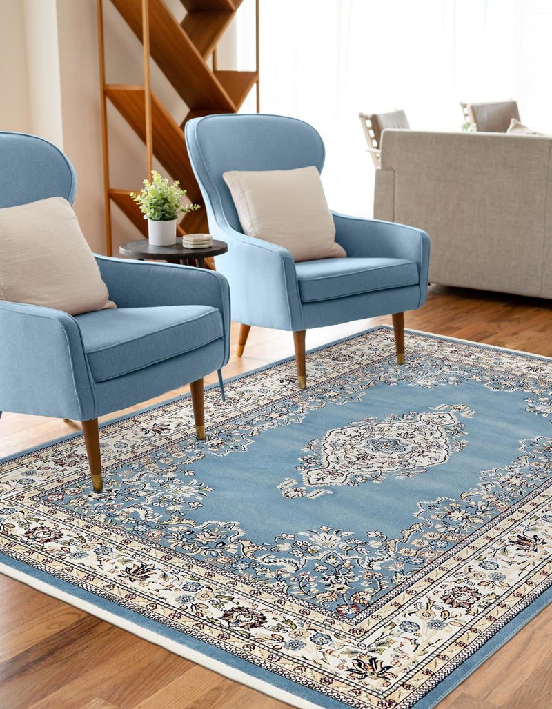 Persian Elegance Collection Area Rug - Isfahan Rectangle Blue lifestyle 9