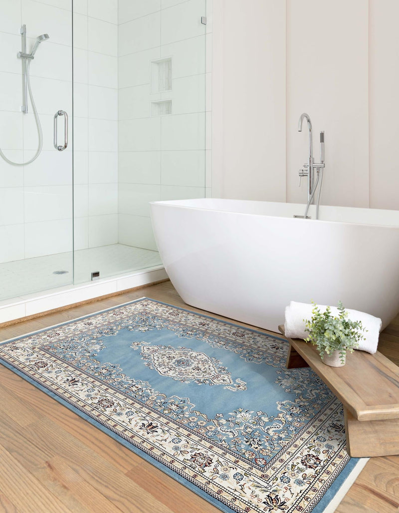 Persian Elegance Collection Area Rug - Isfahan Rectangle Blue lifestyle 34