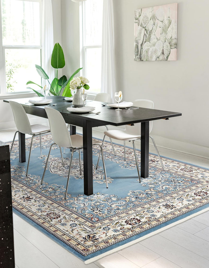 Persian Elegance Collection Area Rug - Isfahan Rectangle Blue lifestyle 39