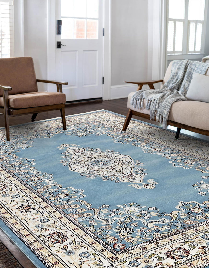 Persian Elegance Collection Area Rug - Isfahan Rectangle Blue lifestyle 44