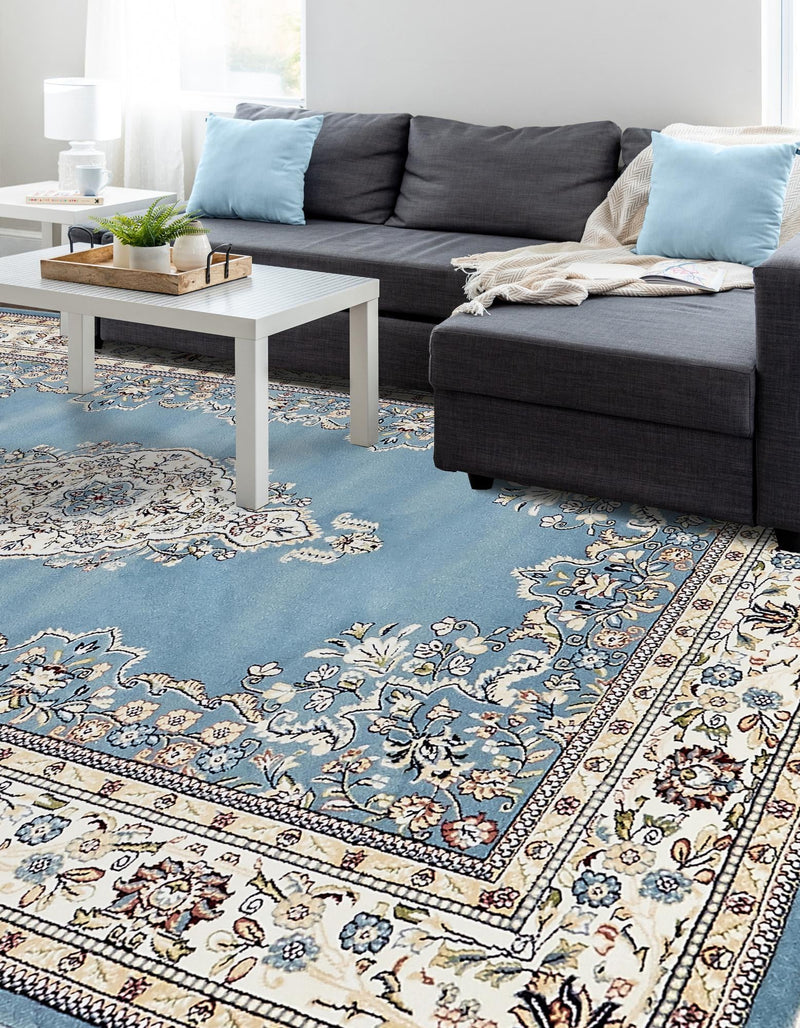 Persian Elegance Collection Area Rug - Isfahan Rectangle Blue lifestyle 52