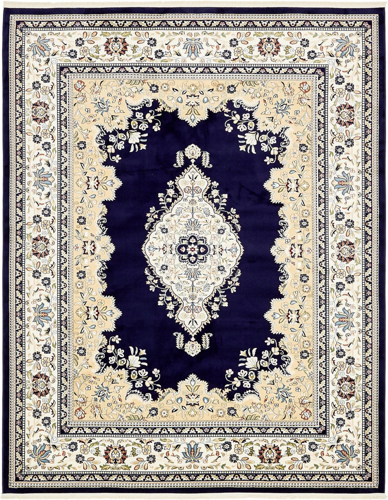 Persian Elegance Collection Area Rug - Isfahan Rectangle Navy Blue lifestyle 3