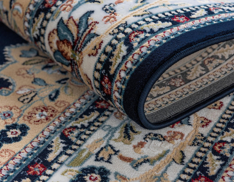 Persian Elegance Collection Area Rug - Isfahan Rectangle Navy Blue lifestyle 21