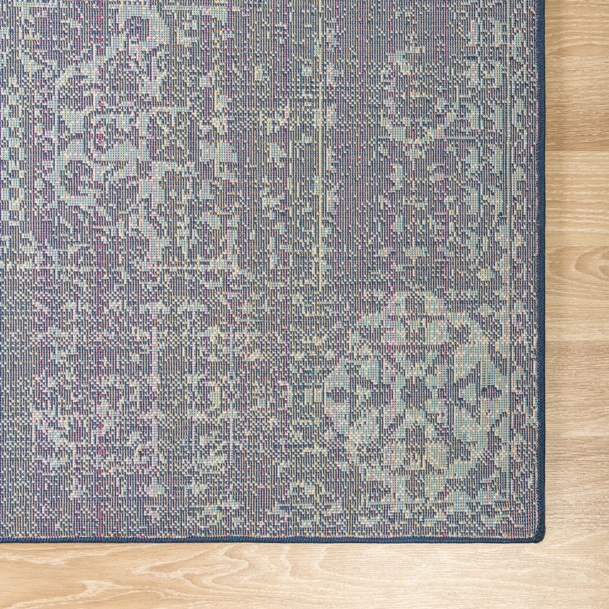 Antique Tapestry Collection Area Rug - Chantilly Square Navy Blue lifestyle 117