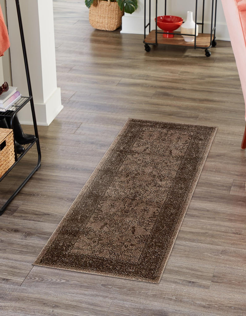Horizon Collection Area Rug - Apex (Brown) Runner Brown lifestyle 37