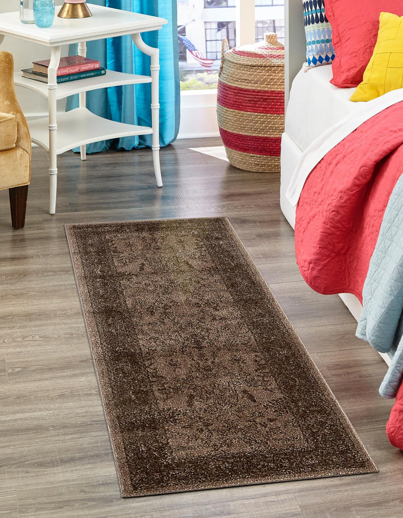 Horizon Collection Area Rug - Apex (Brown) Runner Brown lifestyle 41