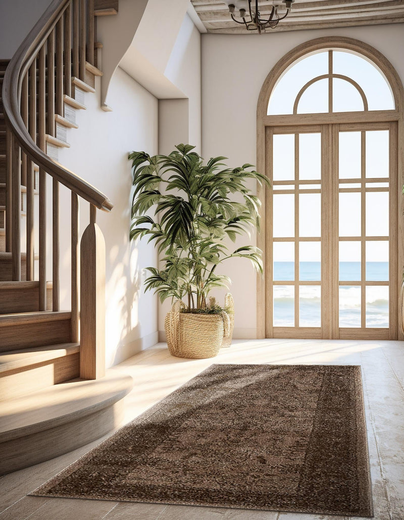 Horizon Collection Area Rug - Apex (Brown) Runner Brown lifestyle 61