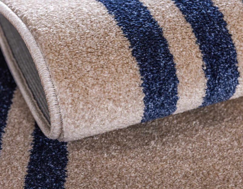 Aegean Labyrinth Collection Area Rug - Rhodes Runner Beige and Blue lifestyle 65