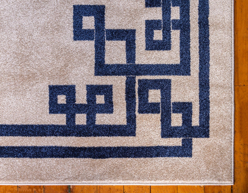 Aegean Labyrinth Collection Area Rug - Rhodes Runner Beige and Blue lifestyle 73