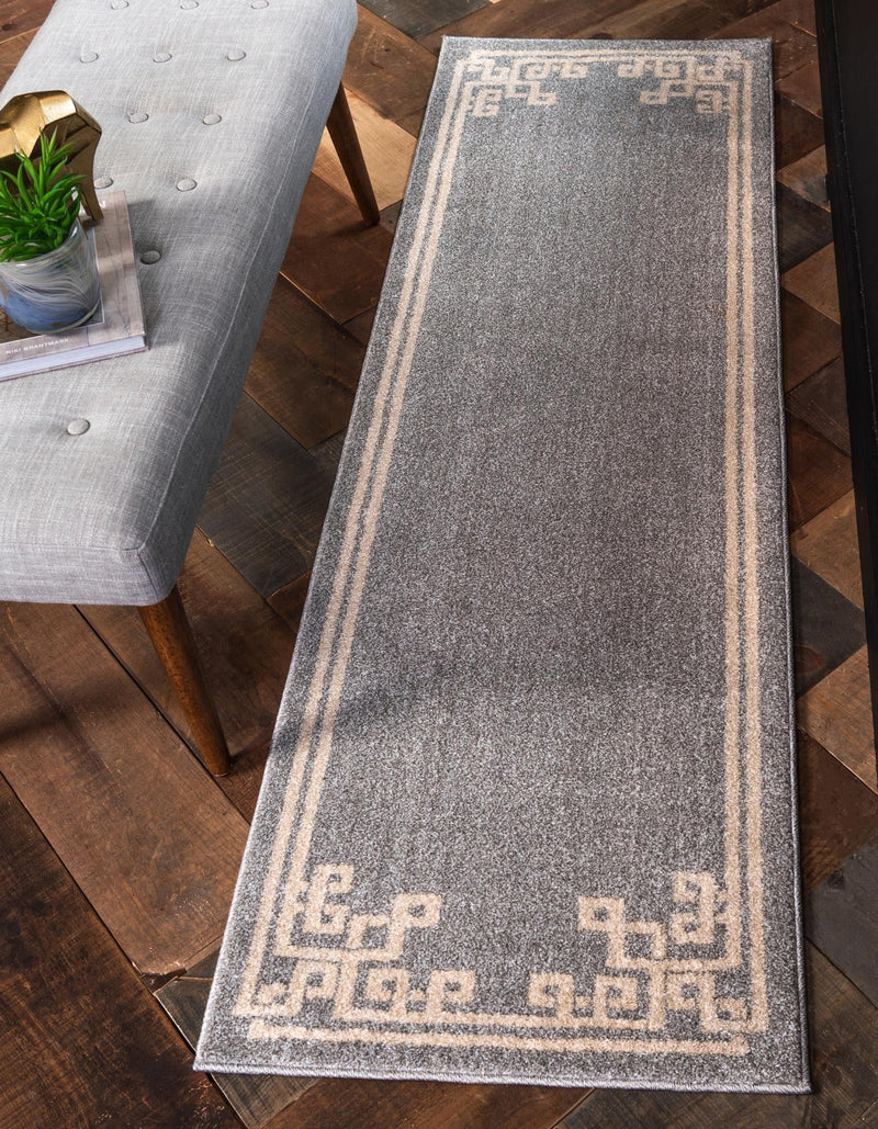 Aegean Labyrinth Collection Area Rug - Rhodes Runner Gray lifestyle 66