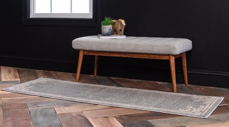 Aegean Labyrinth Collection Area Rug - Rhodes Runner Gray lifestyle 76