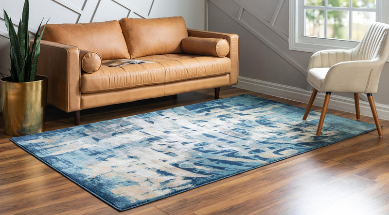 Celestial Haven Collection Area Rug - Celestia Rectangle Navy Blue lifestyle 3