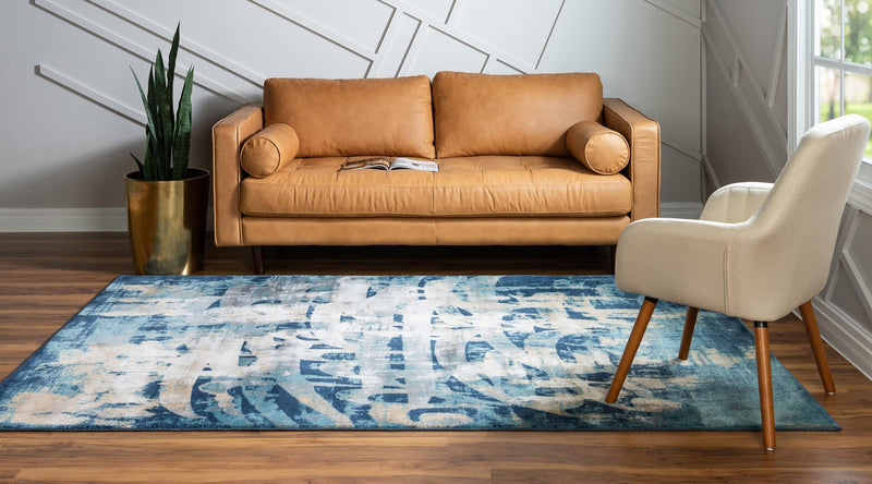 Celestial Haven Collection Area Rug - Celestia Rectangle Navy Blue lifestyle 4