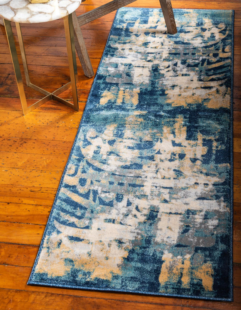 Celestial Haven Collection Area Rug - Celestia Runner Navy Blue lifestyle 13