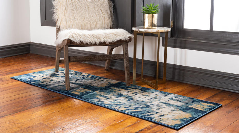 Celestial Haven Collection Area Rug - Celestia Runner Navy Blue lifestyle 15