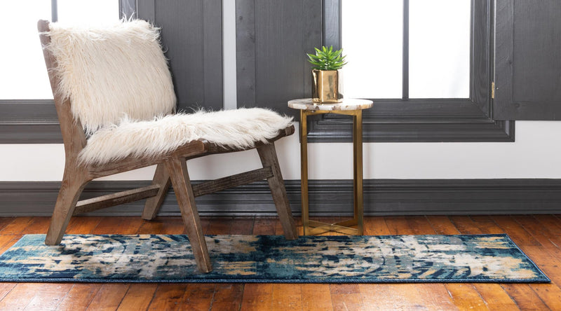 Celestial Haven Collection Area Rug - Celestia Runner Navy Blue lifestyle 17