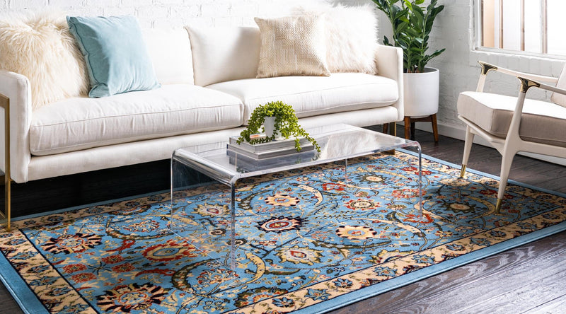Tabriz Tapestry Collection Area Rug - Sahand (Blue) Rectangle Blue lifestyle 3