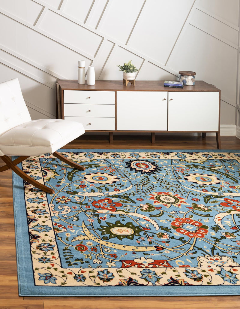 Tabriz Tapestry Collection Area Rug - Sahand (Blue) Square Blue lifestyle 20