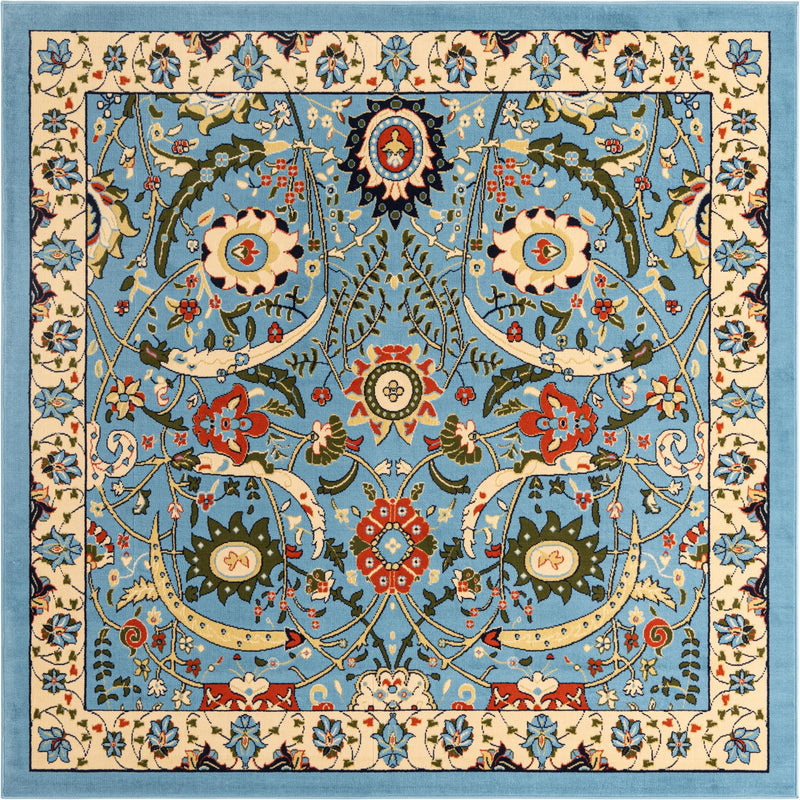Tabriz Tapestry Collection Area Rug - Sahand (Blue) Square Blue lifestyle 17