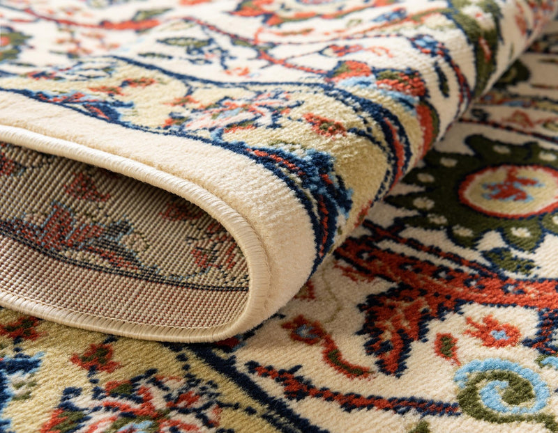 Tabriz Tapestry Collection Area Rug - Sahand (Cream) Round Cream lifestyle 20