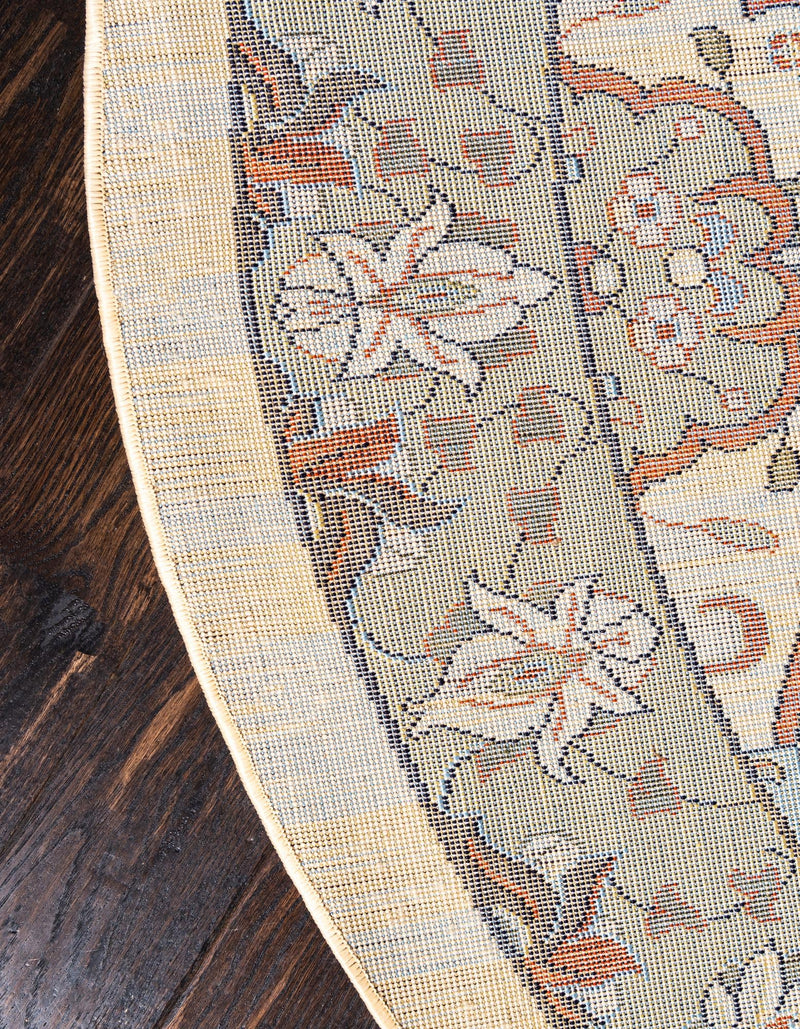 Tabriz Tapestry Collection Area Rug - Sahand (Cream) Round Cream lifestyle 29