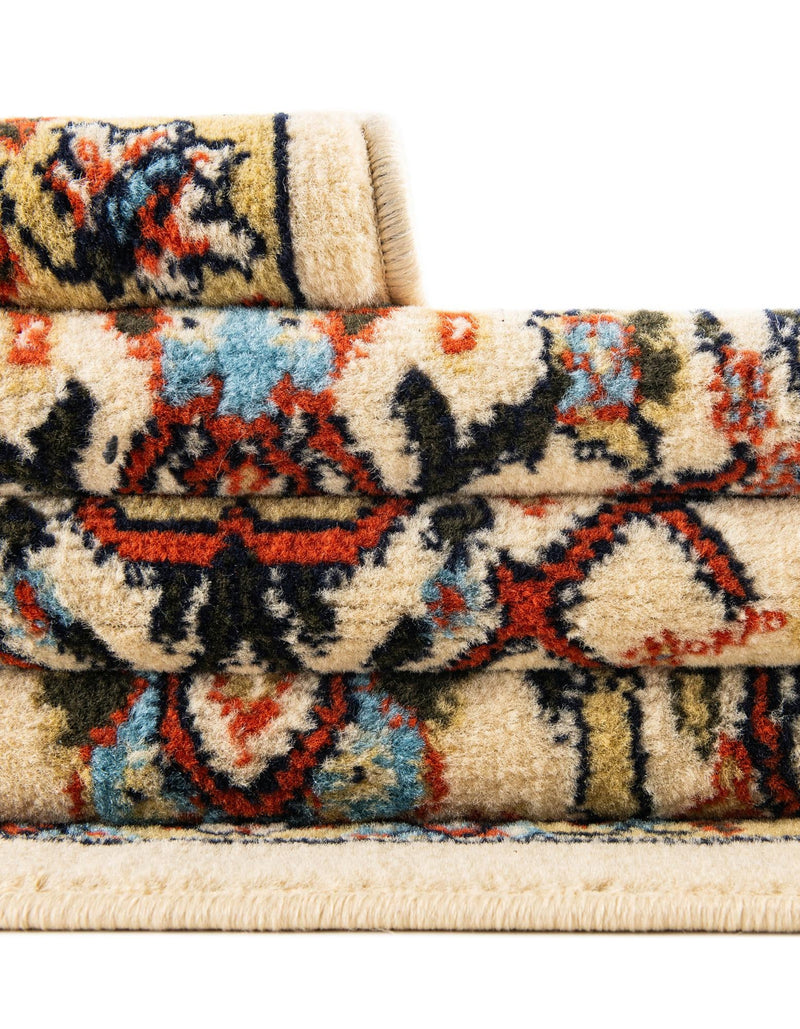 Tabriz Tapestry Collection Area Rug - Sahand (Cream) Round Cream lifestyle 31