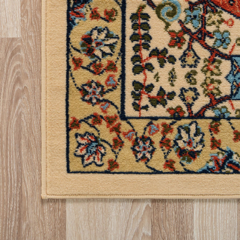 Tabriz Tapestry Collection Area Rug - Sahand (Cream) Square Cream lifestyle 27