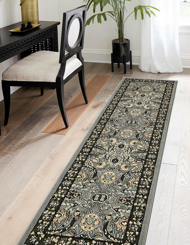 Tabriz Tapestry Collection Area Rug - Sahand (Dark Gray) Runner Dark Gray lifestyle 21