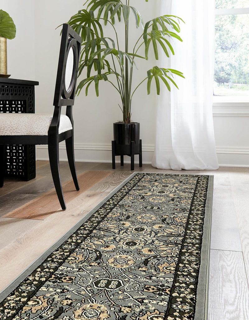 Tabriz Tapestry Collection Area Rug - Sahand (Dark Gray) Runner Dark Gray lifestyle 24