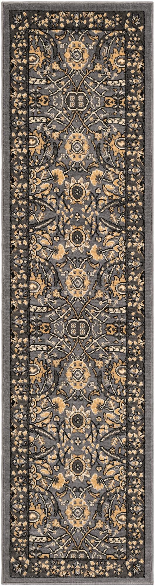 Tabriz Tapestry Collection Area Rug - Sahand (Dark Gray) Runner Dark Gray lifestyle 18