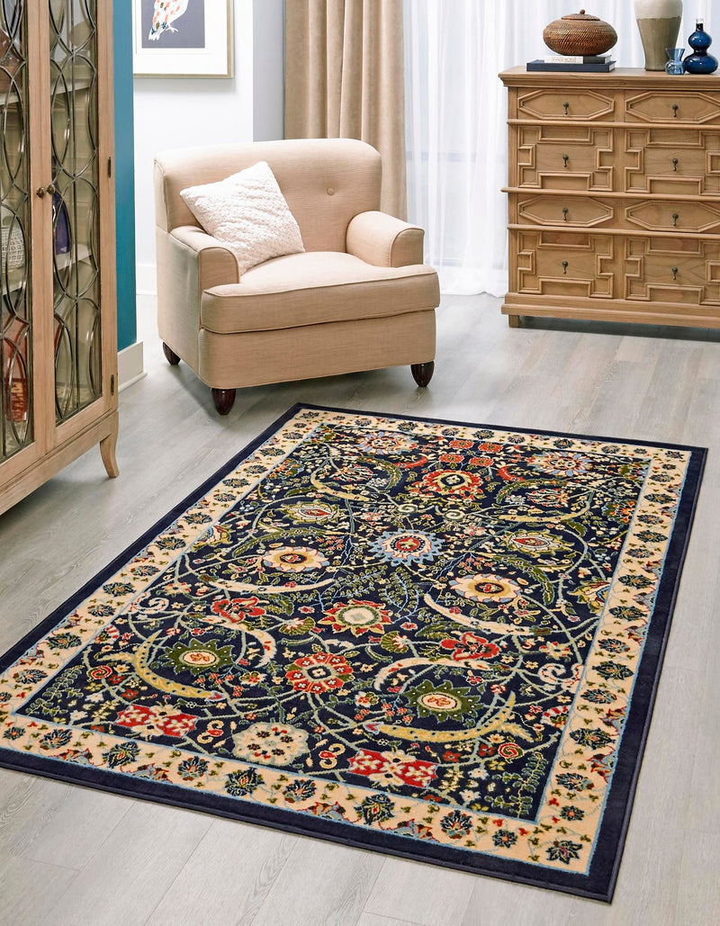 Tabriz Tapestry Collection Area Rug - Sahand (Navy Blue) Rectangle Navy Blue lifestyle 2