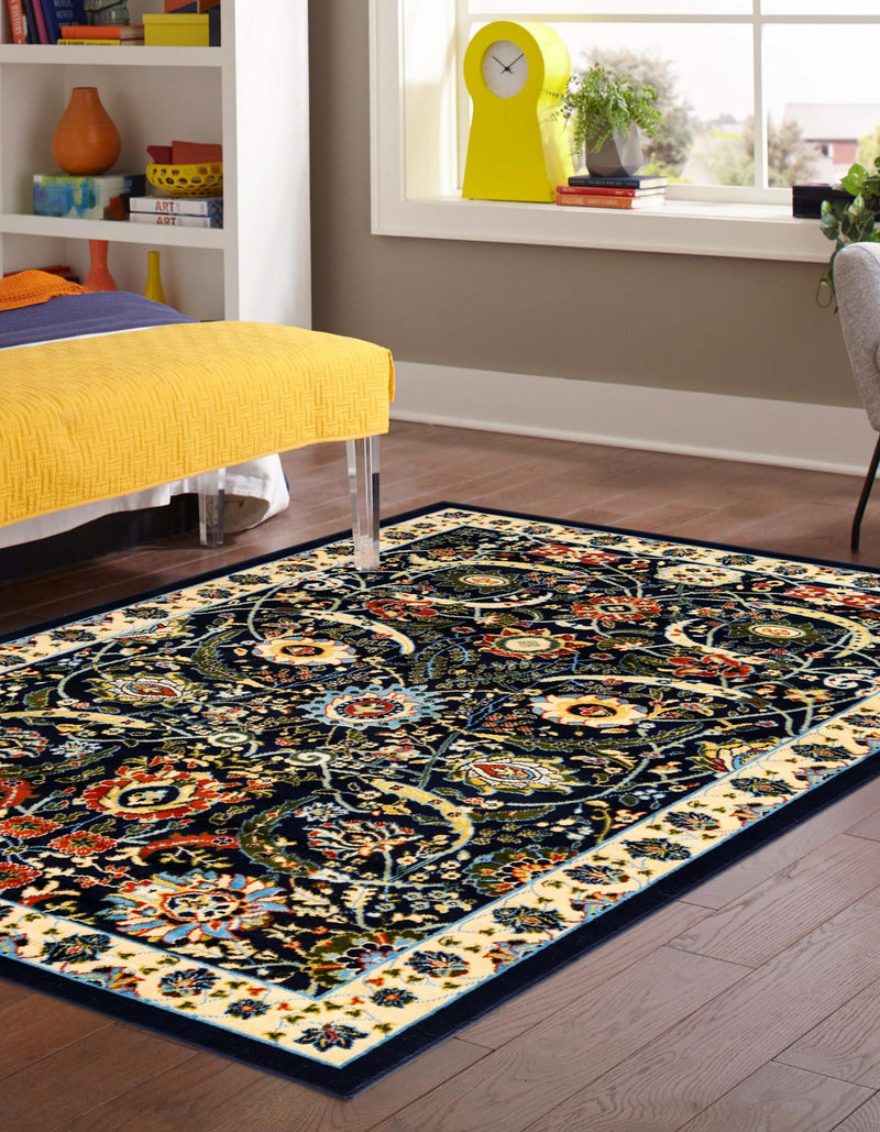 Tabriz Tapestry Collection Area Rug - Sahand (Navy Blue) Rectangle Navy Blue lifestyle 5