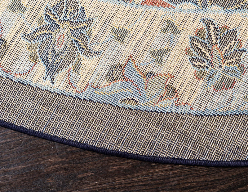 Tabriz Tapestry Collection Area Rug - Sahand (Navy Blue) Round Navy Blue lifestyle 31