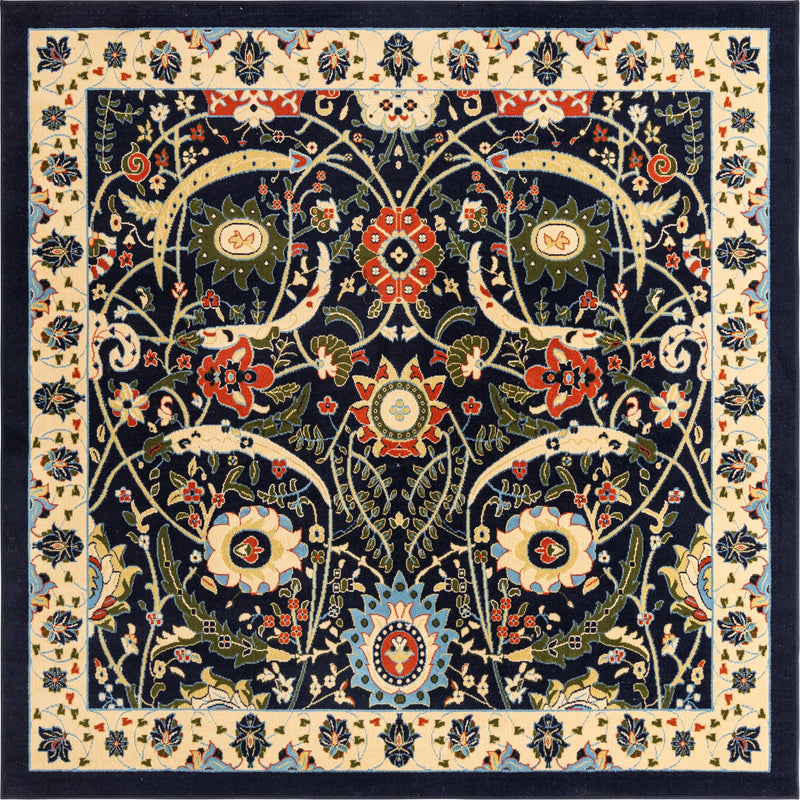Tabriz Tapestry Collection Area Rug - Sahand (Navy Blue) Square Navy Blue lifestyle 13