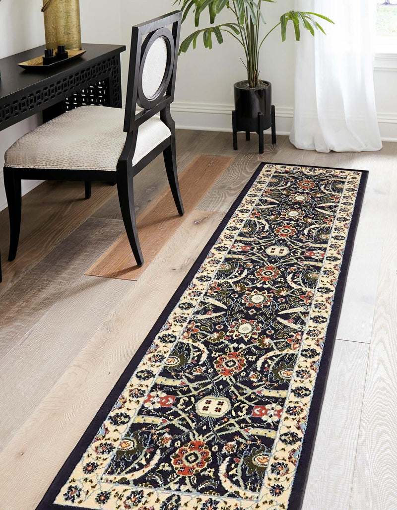 Tabriz Tapestry Collection Area Rug - Sahand (Navy Blue) Runner Navy Blue lifestyle 17
