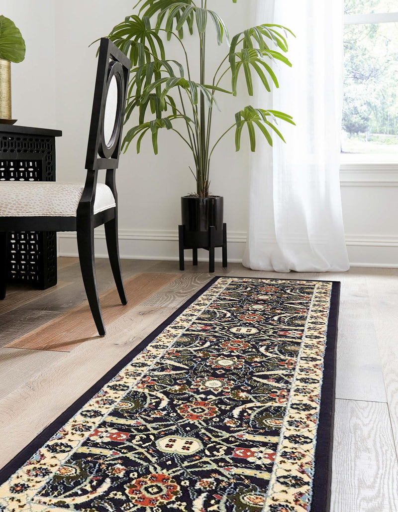 Tabriz Tapestry Collection Area Rug - Sahand (Navy Blue) Runner Navy Blue lifestyle 20