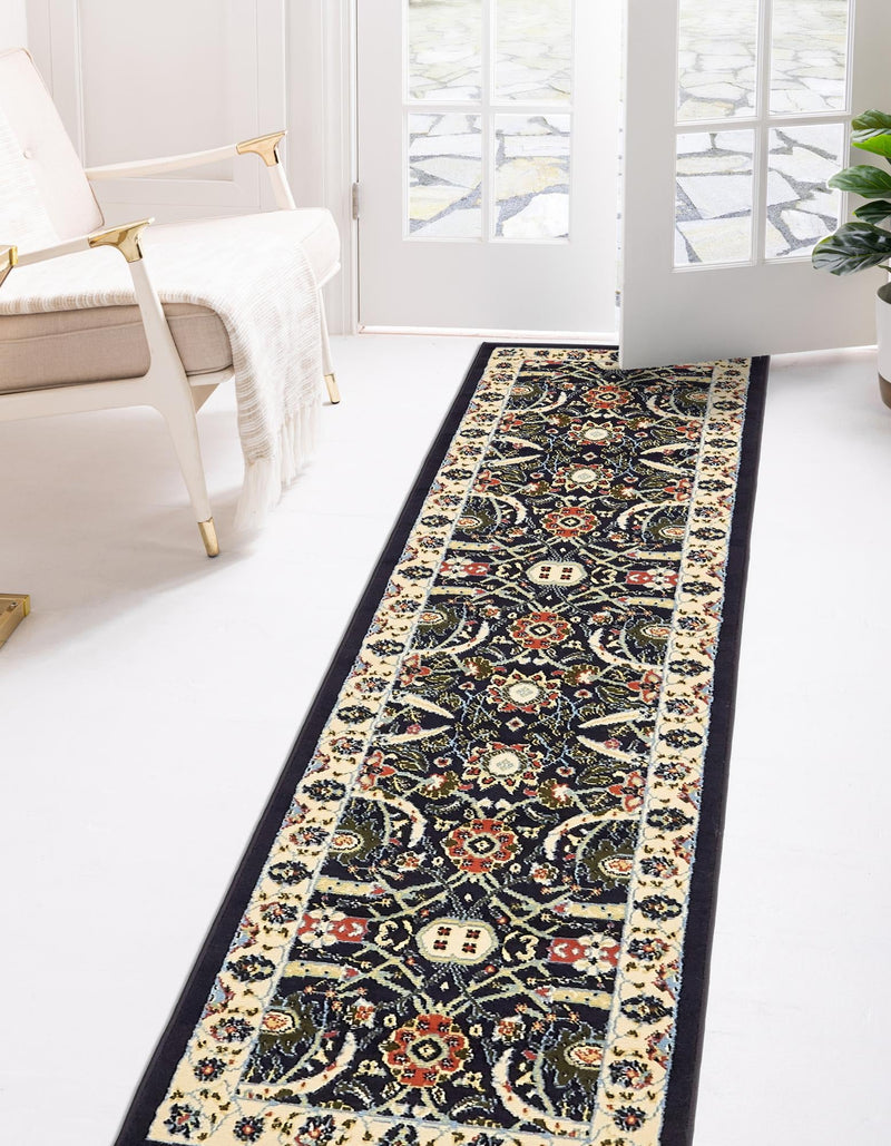 Tabriz Tapestry Collection Area Rug - Sahand (Navy Blue) Runner Navy Blue lifestyle 26