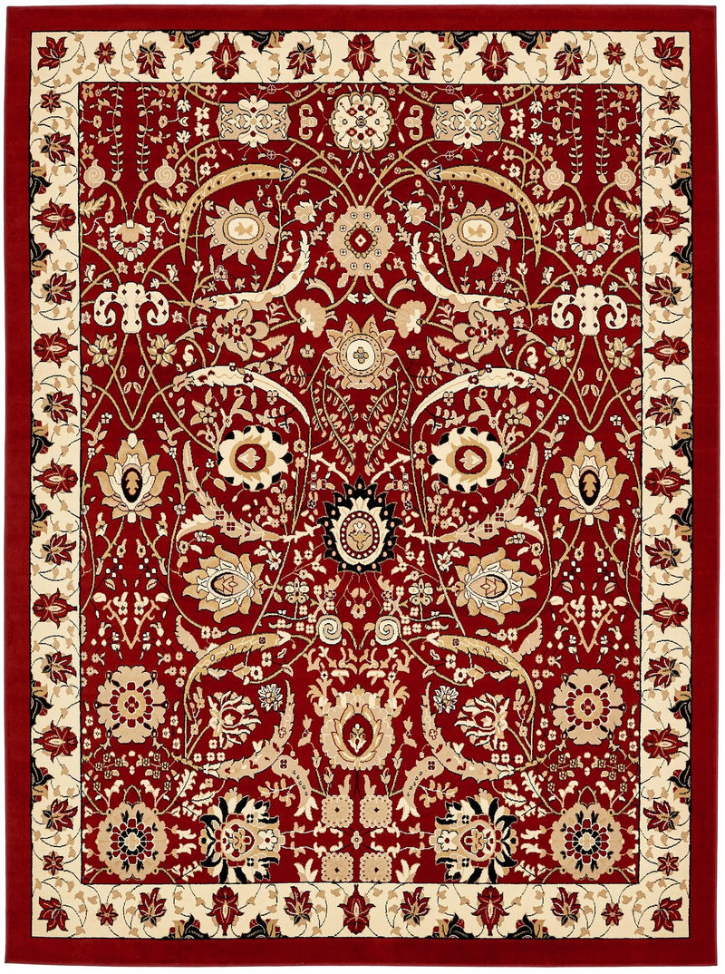Tabriz Tapestry Collection Area Rug - Sahand (Red) Rectangle Red Main
