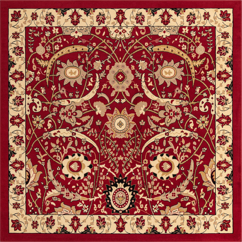Tabriz Tapestry Collection Area Rug - Sahand (Red) Square Red lifestyle 11