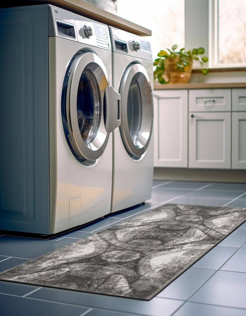 Riviera Elegance Collection Area Rug - Nice Runner Dark Gray lifestyle 13