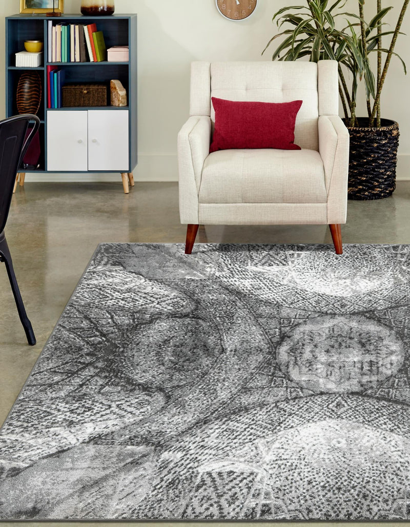 Riviera Elegance Collection Area Rug - Nice Rectangle Dark Gray lifestyle 14