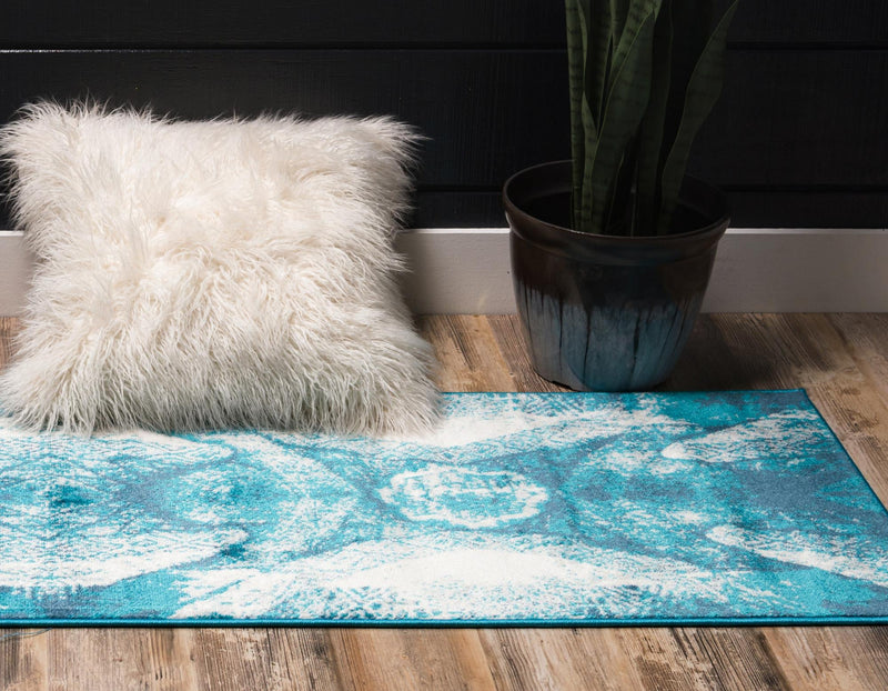 Riviera Elegance Collection Area Rug - Nice Runner Turquoise lifestyle 60