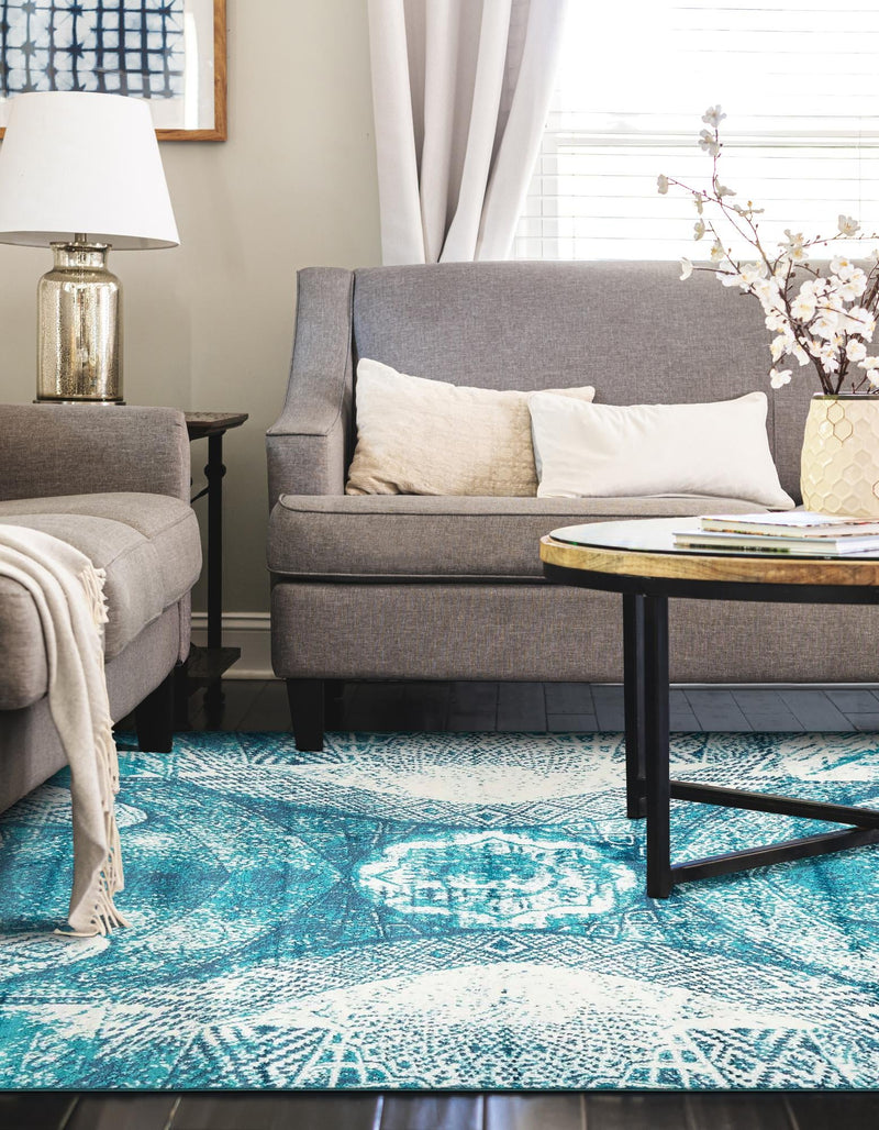Riviera Elegance Collection Area Rug - Nice Rectangle Turquoise lifestyle 5
